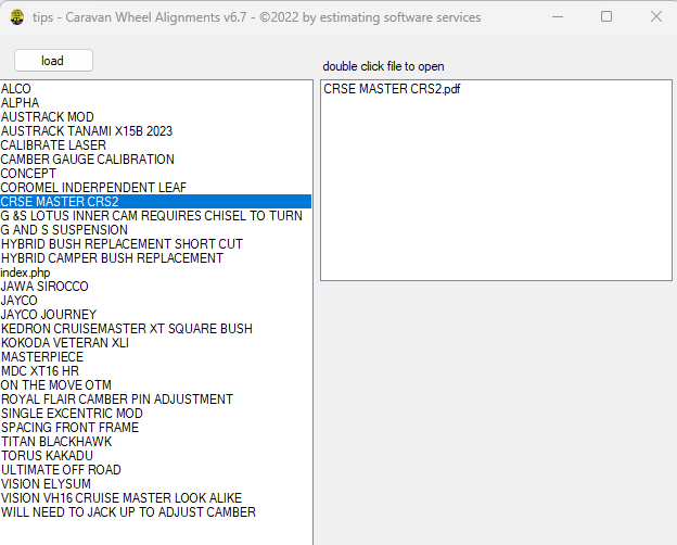 Caravan wheel alignment software tips and workshop information library